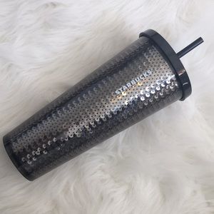 Black sequin Starbucks cup